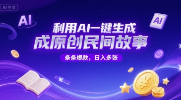 gtxfhfjvox4.jpg 利用AI一键生成原创民间故事,无限制生成,条条爆款,日入多张