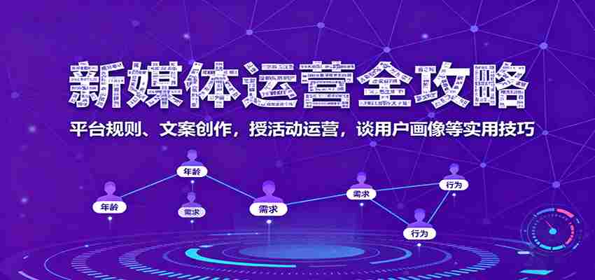 dklxw5qeqx0.jpg 新媒体运营全攻略:平台规则、文案创作,授活动运营,谈用户画像等实用技巧