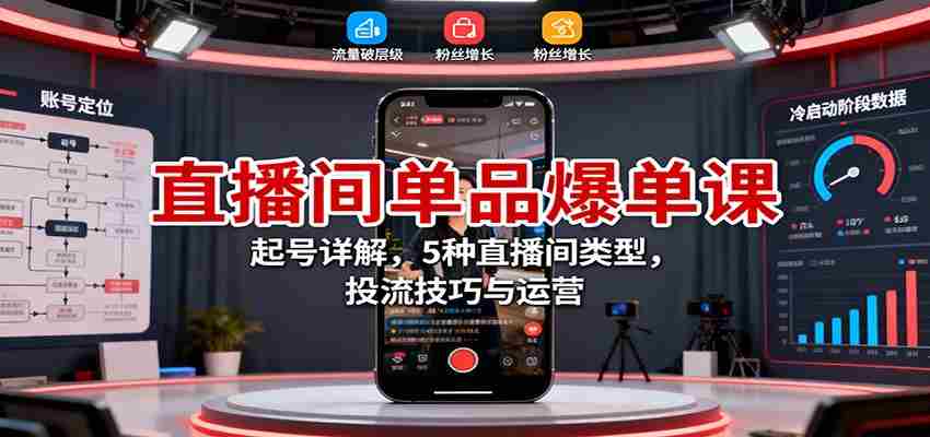 khhgnayl3um.jpg 直播间单品爆单课:起号详解,5种直播间类型,投流技巧与运营