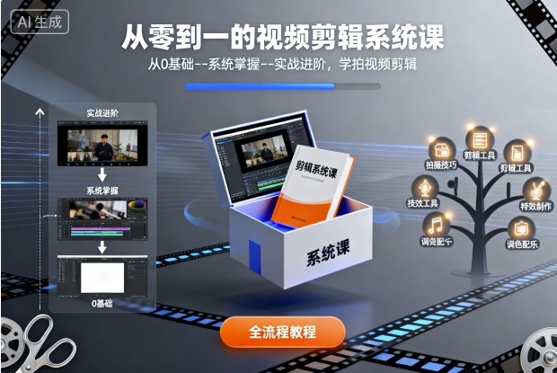 otlr4cwmrt0.jpg 从零到一的视频剪辑系统课,从0基础--系统掌握--实战进阶,学拍视频剪辑